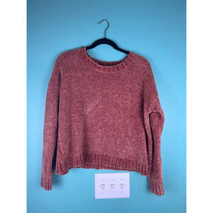 Women's Aerie Rust Chenille Crew Neck Sweater M